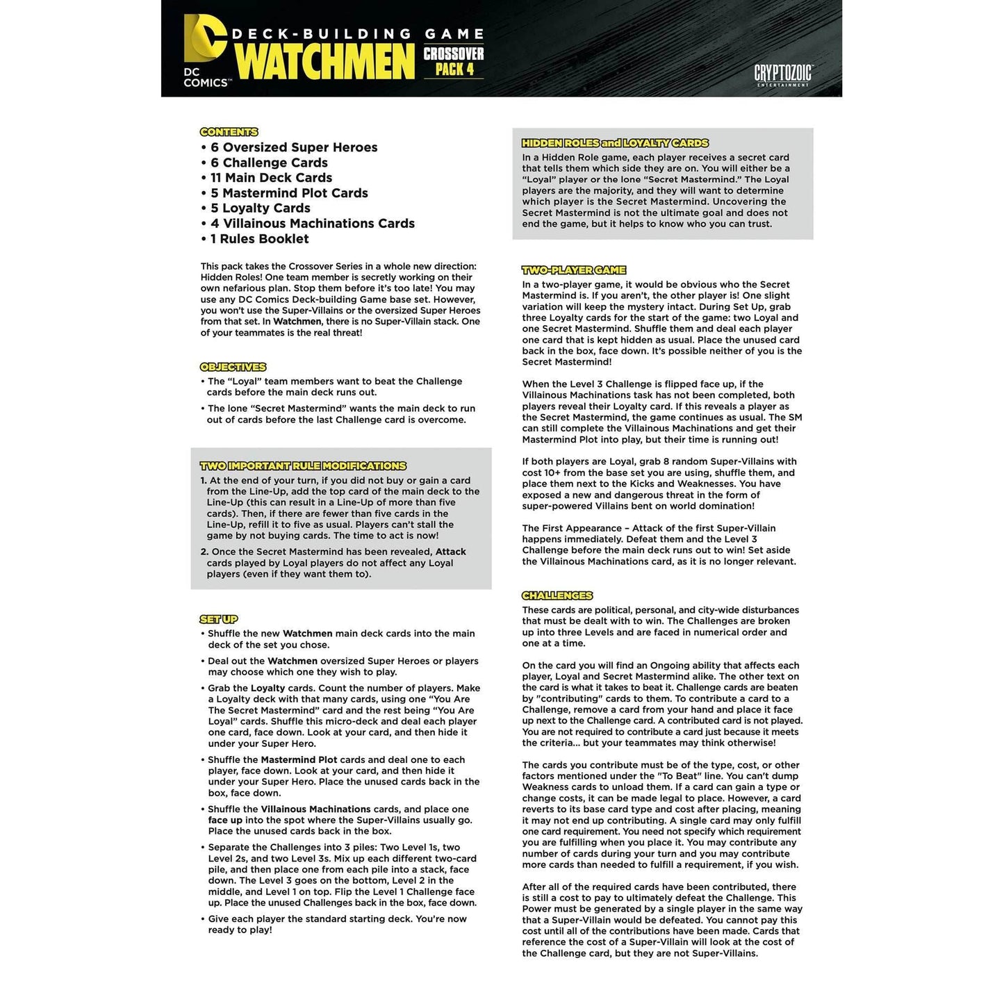 DC Deck-Building Game Crossover Pack 4: Watchmen -