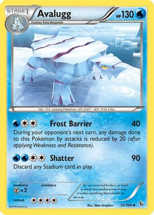 Avalugg 031/106 - XY Flashfire