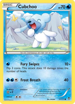 Cubchoo 021/111 - XY Furious Fists Reverse Holofoil