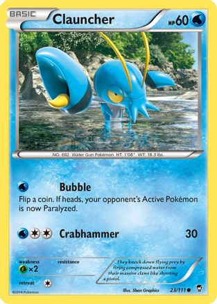 Clauncher 023/111 - XY Furious Fists Reverse Holofoil