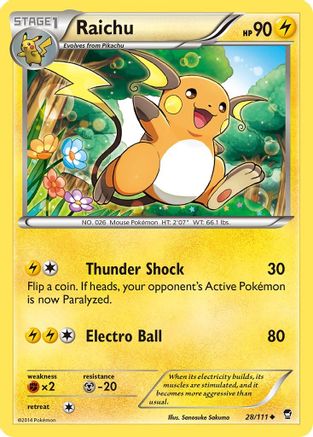 Raichu 028/111 - XY Furious Fists Reverse Holofoil