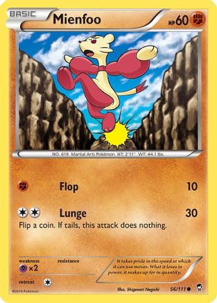 Mienfoo 056/111 - XY Furious Fists Reverse Holofoil
