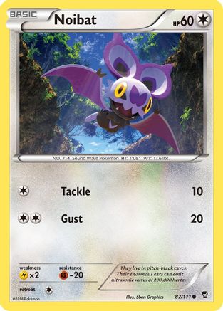 Noibat 087/111 - XY Furious Fists Reverse Holofoil