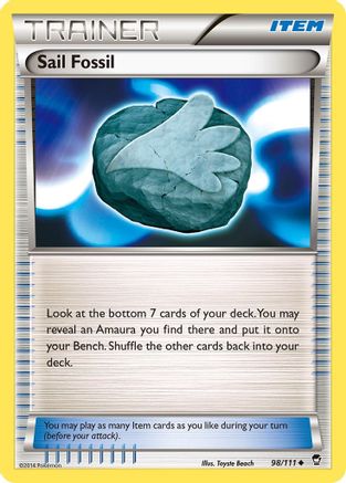 Sail Fossil 098/111 - XY Furious Fists Reverse Holofoil