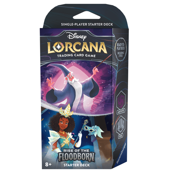 Disney Lorcana: Rise of the Floodborn Starter - Merlin and Tiana (Amethyst/Steel deck) -