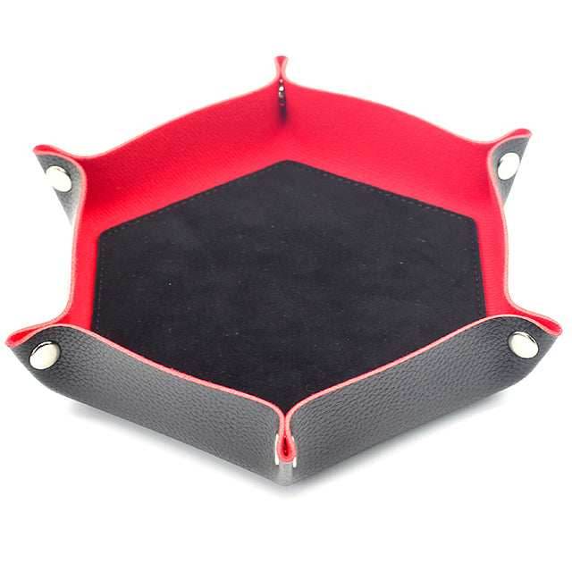 Black/ Red Hex Foldable Flannel Tray -