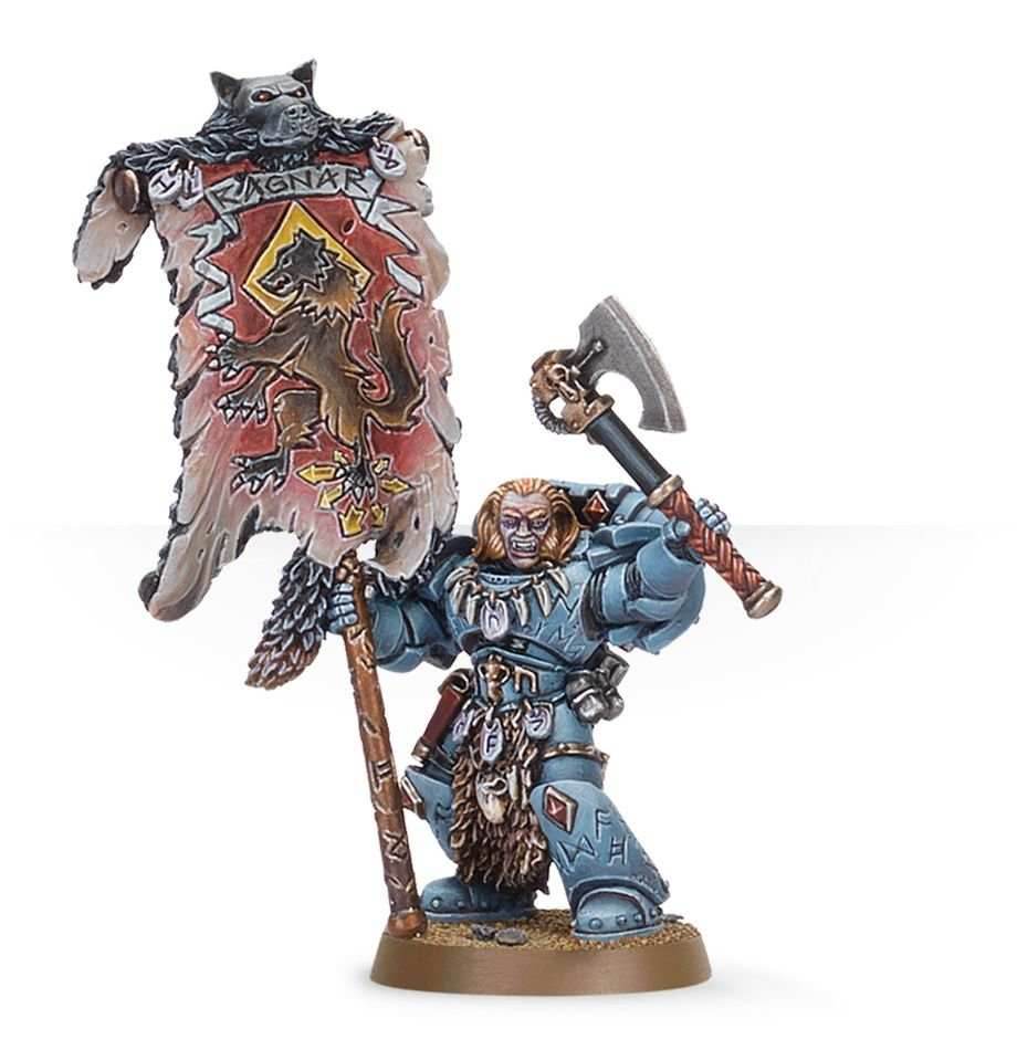 Warhammer 40K: Space Wolves - Grey Hunter with Wolf Standard -