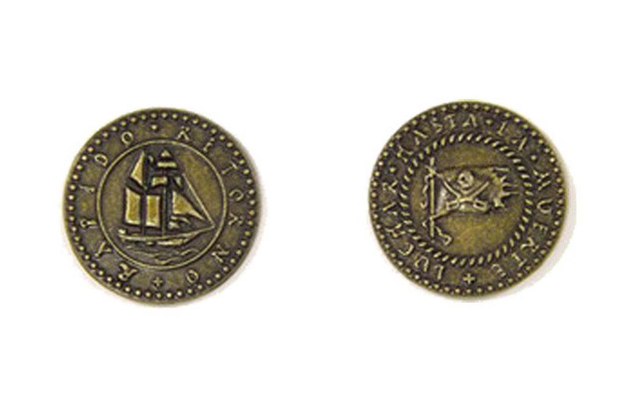Pirate Ships Themed Gaming Coins - Medium 25mm (12-Pack) -