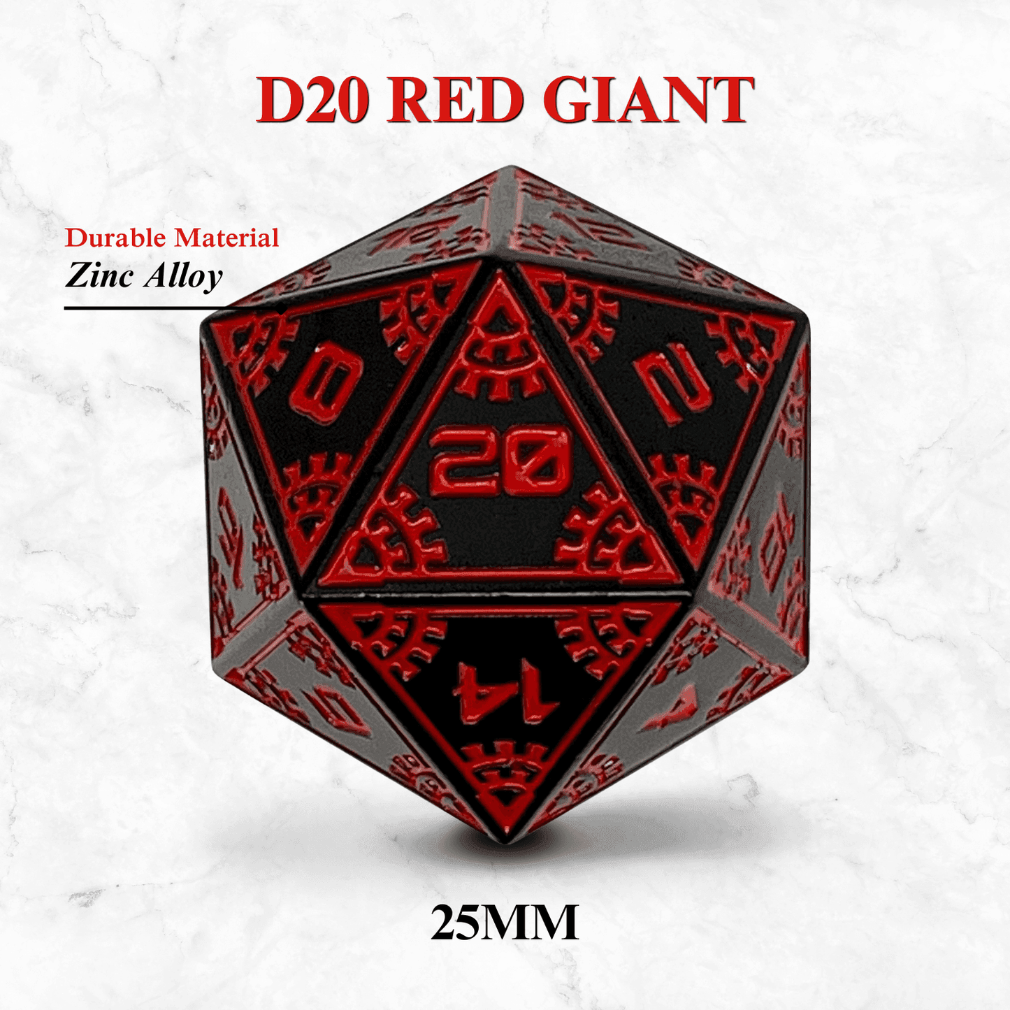 Space Dice Meteor Runestones™ - 25mm D20 - Red Giant -