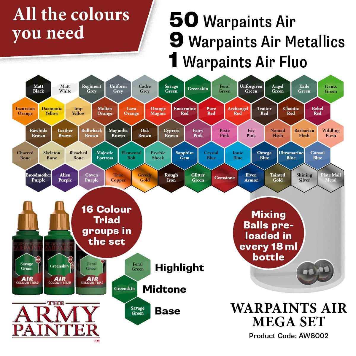 Army Painter Warpaints: Air Mega Set -