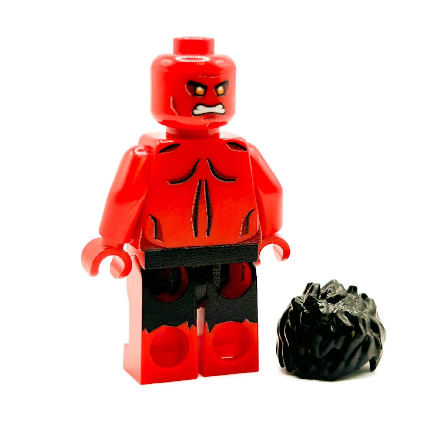 Custom Red Hulk Marvel Minifigure made using LEGO parts - B3 Customs -