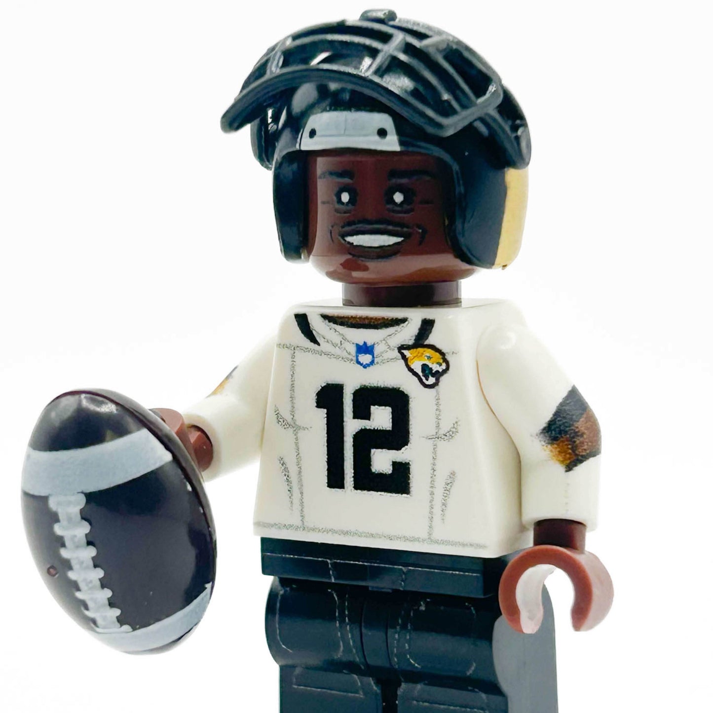 #12 WR/CB Jax Football Player Minifig made using LEGO parts - B3 Customs -