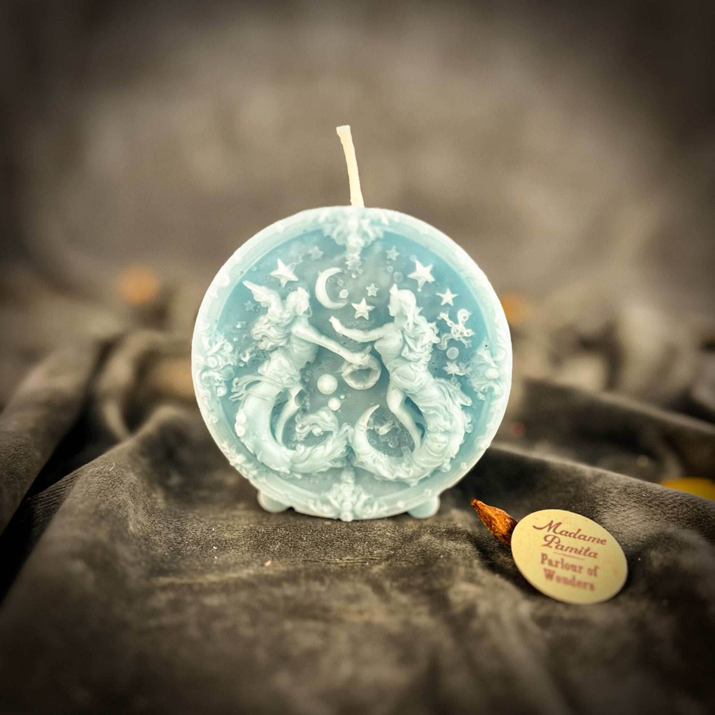 Beeswax Gemini Twins Zodiac Spell Candle - Blue (Reconciliation)
