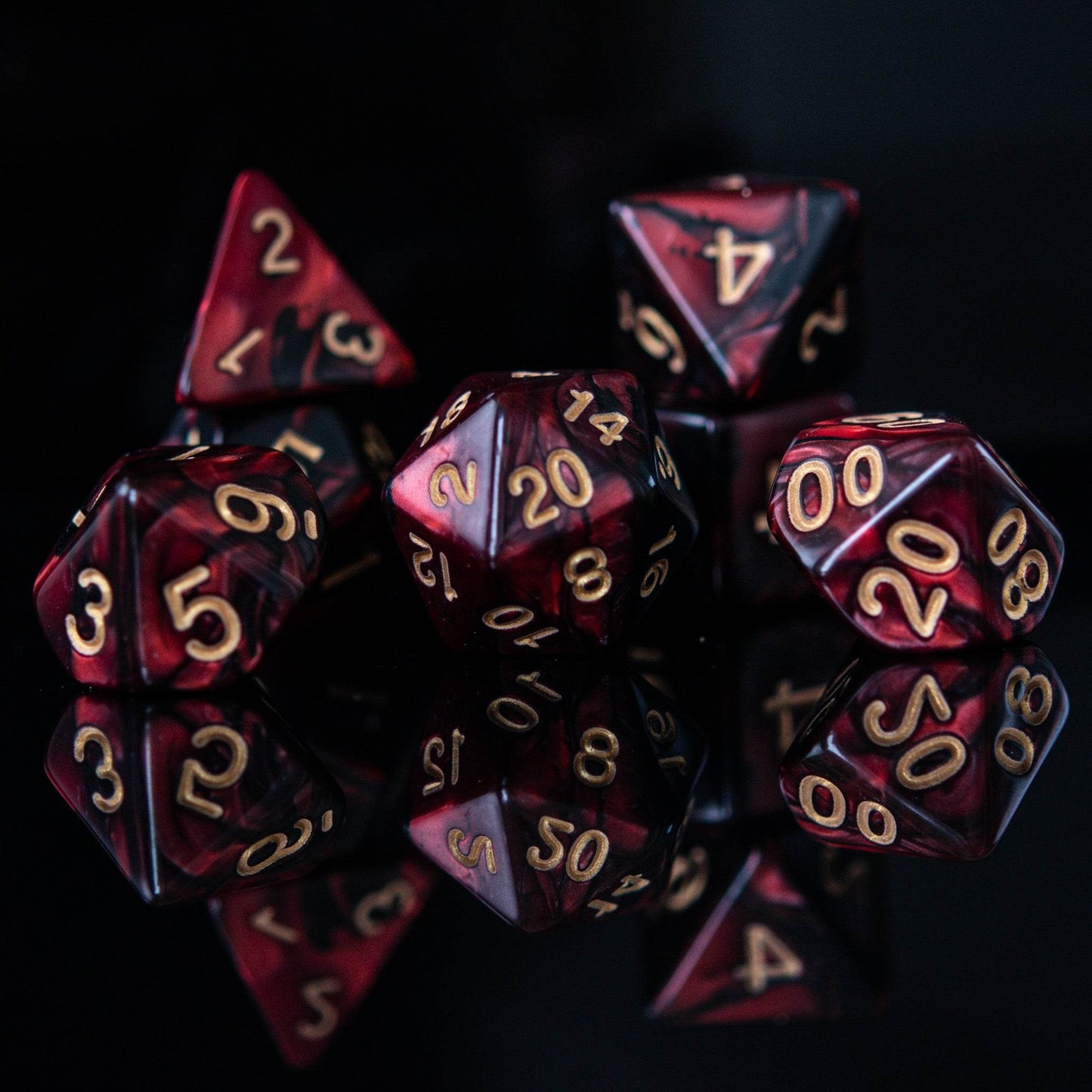 Blood Rose Acrylic Dice Set -