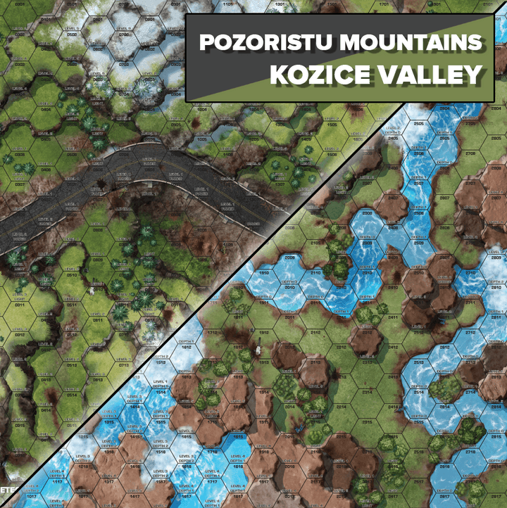 BattleTech Battles of Tukayyid: Battle Mat - Pozoristu Mountains/Kozice Valley -