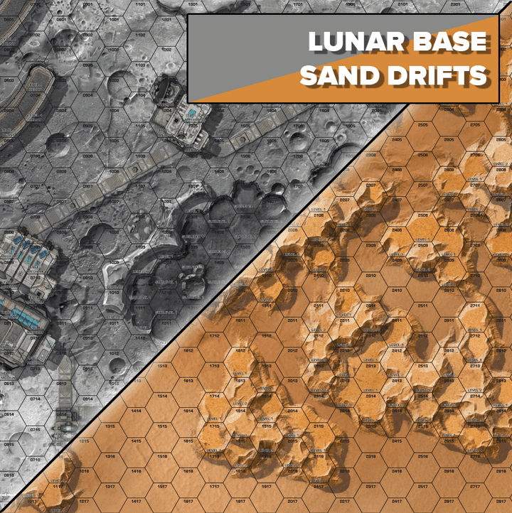 BattleTech Alien Worlds: Battle Mat - Lunar Base/Sand Drift -