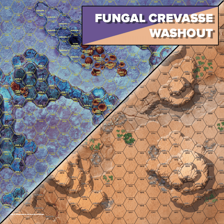 BattleTech Alien Worlds: Battle Mat - Fungal Crevasse/Washout -