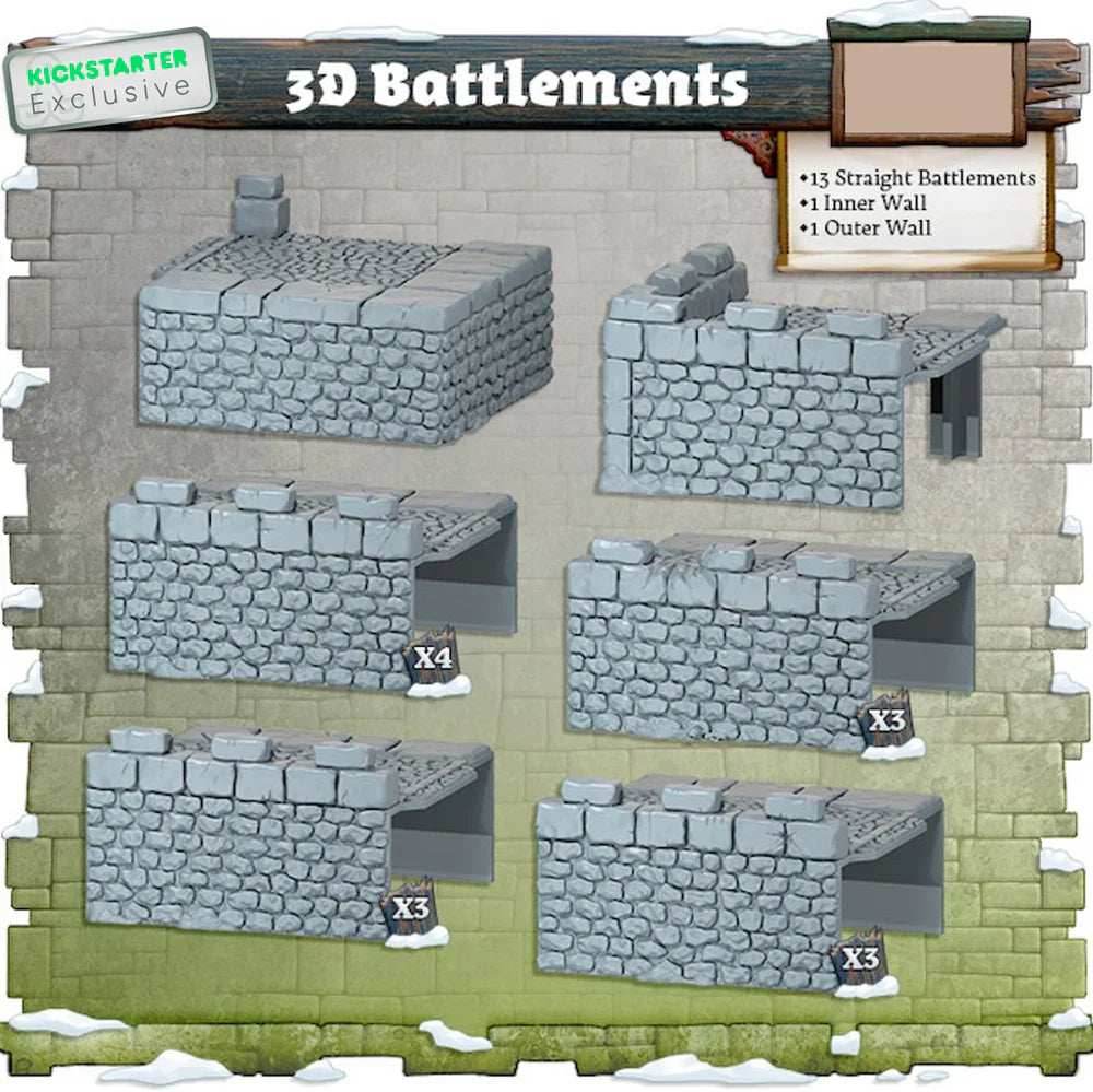 Zombicide: White Death 3D Battlements - Kickstarter Exclusive -
