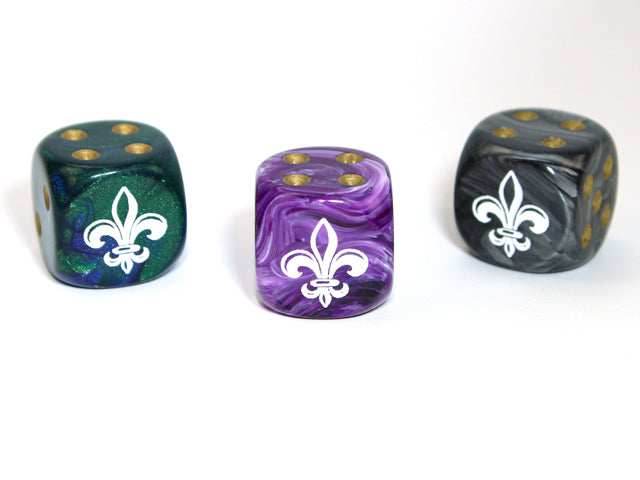 Fleur d6 (Dice colors are filled at random) Pipped Dice 16mm | Sold per piece -