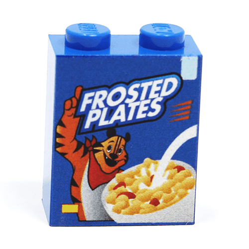 Frosted Plates Cereal - Custom Printed 1x2x2 Brick -