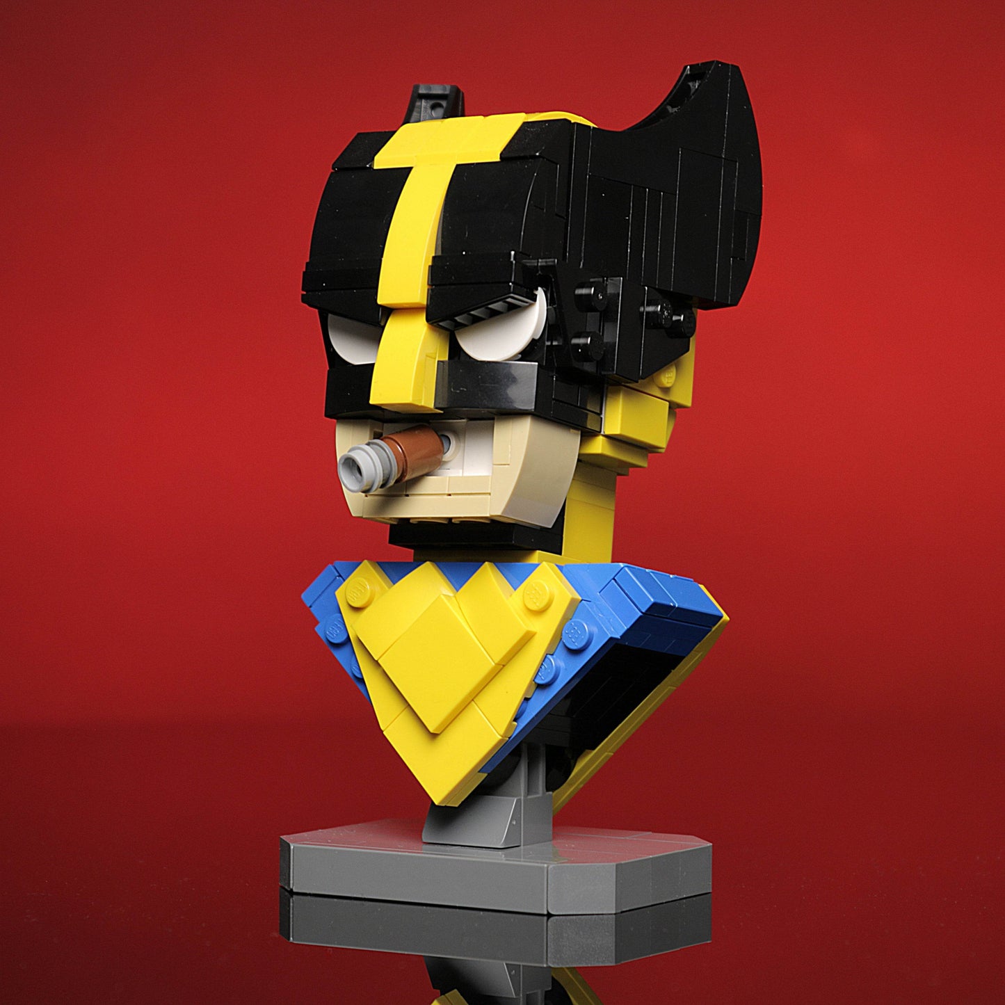 Wolverine Bust MOC made using LEGO bricks -