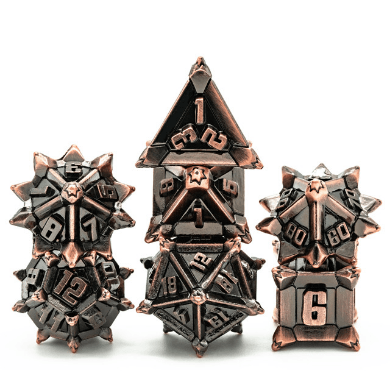 Warrior's Flail: Copper - Metal RPG Dice Set -