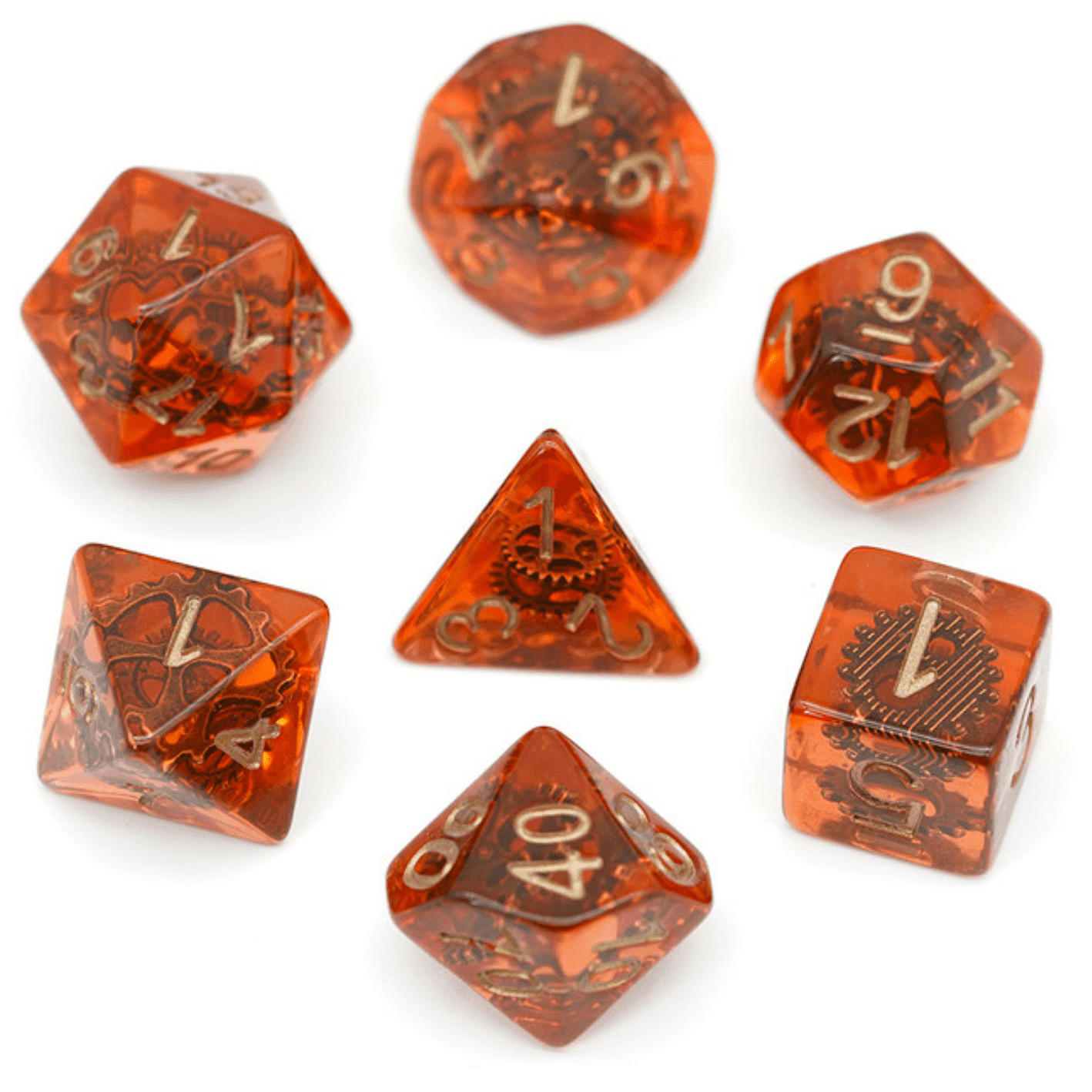 Copper Gears RPG Dice Set -