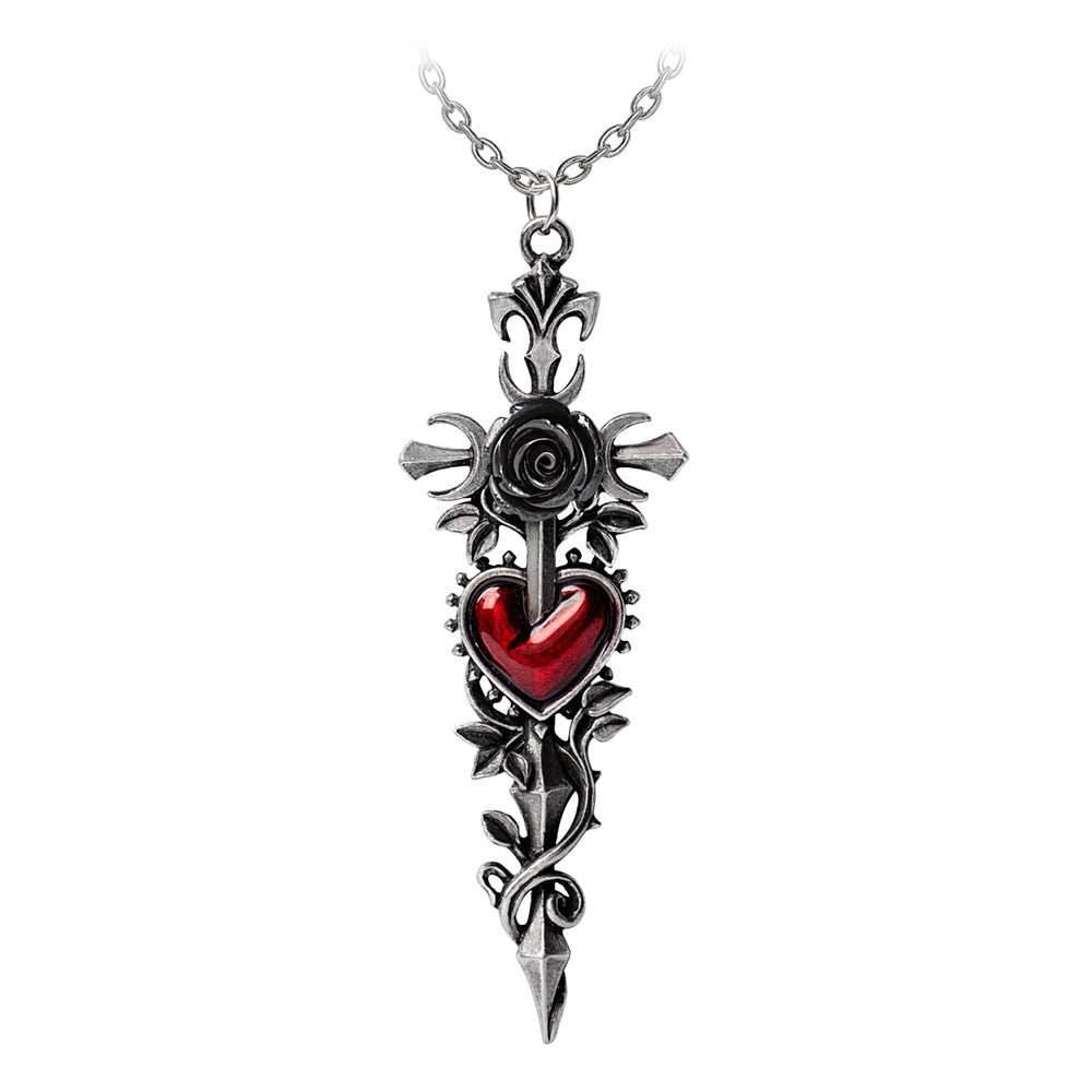 Cross of the Dark Kiss Necklace- Alchemy of England -