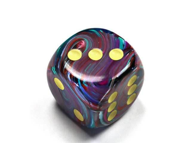 Festive® 30mm w/pips Mosaic/yellow d6 Dice (sold per die) -