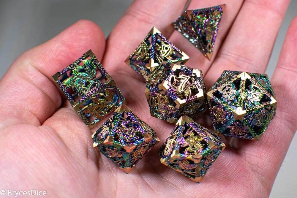 (Golden Rainbow) Deadly Dragon Dice: Shards of Oblivion Hollow Metal -