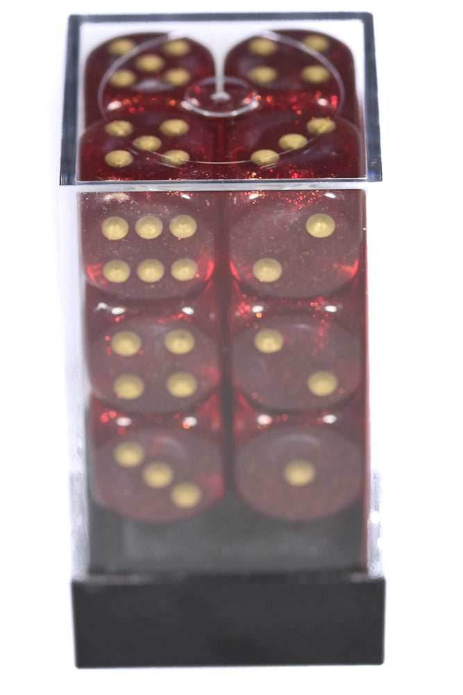 Borealis Magenta/gold Numbers 16mm Block d6 -