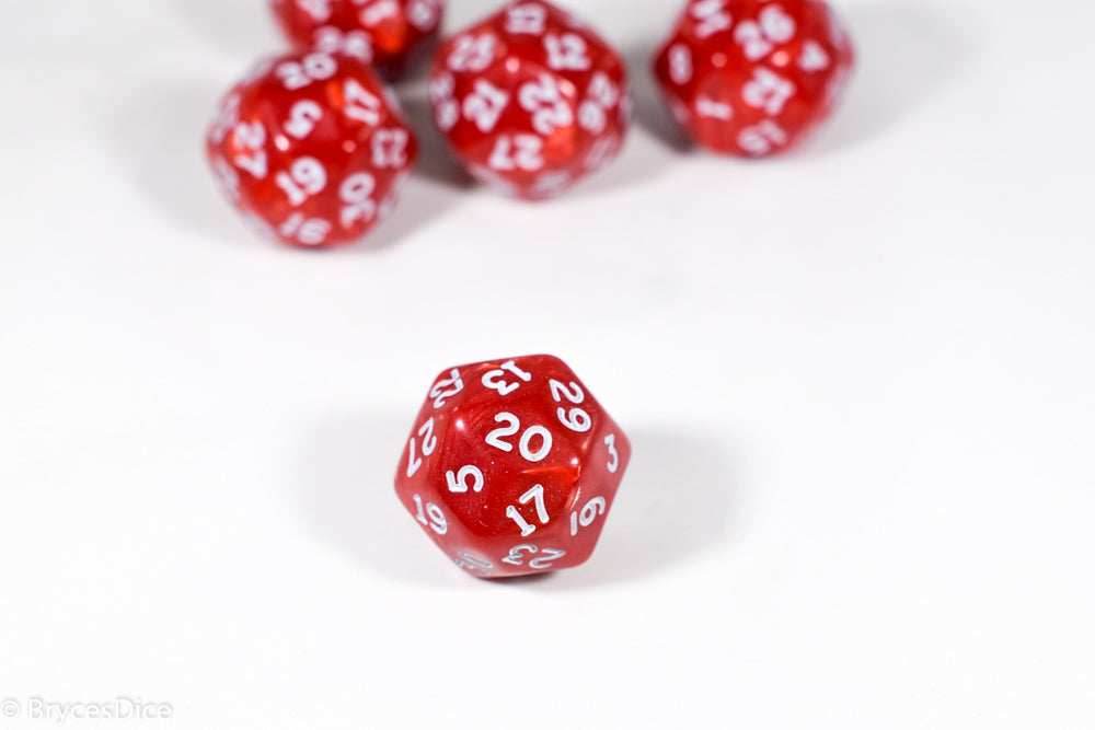 d30 Red Pearlescent Single Die 30 Side's by Chessex (per die) -