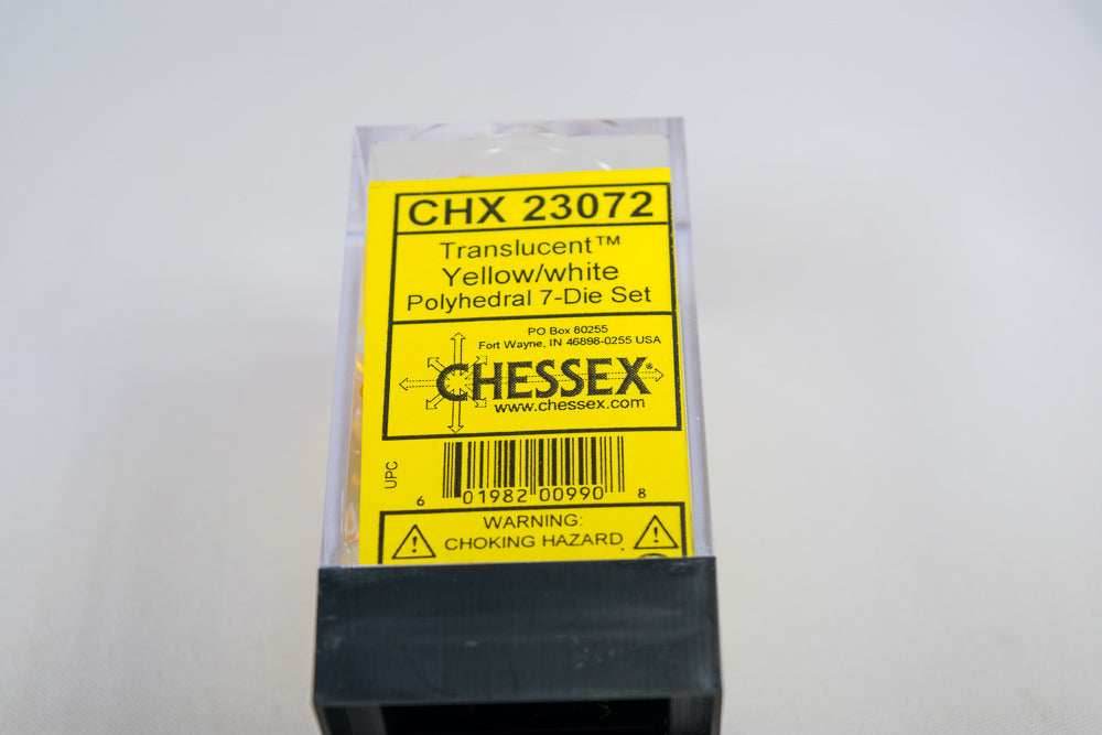 New Yellow Translucent 7-Die Chessex Sets Made in Germany CHX 23072 -