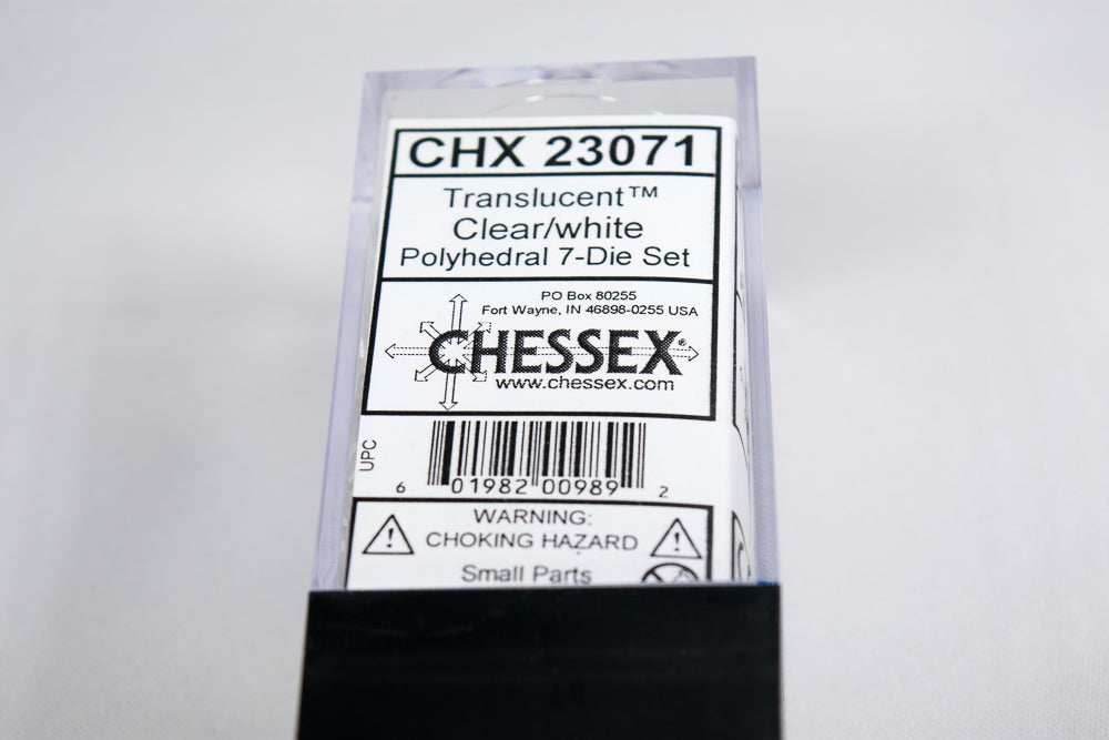 New Clear Translucent 7-Die Chessex Sets Made in Germany CHX 23071 -
