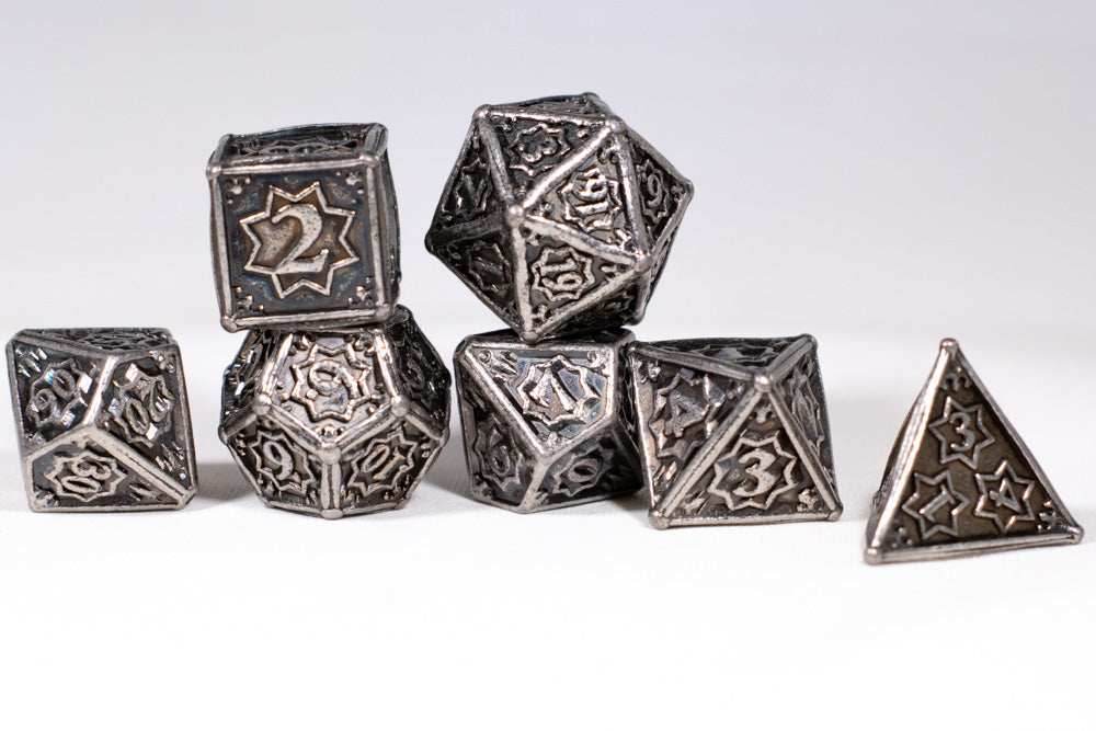Orion's Silver 7-Dice Metal Set {North Star Dice Collection} -