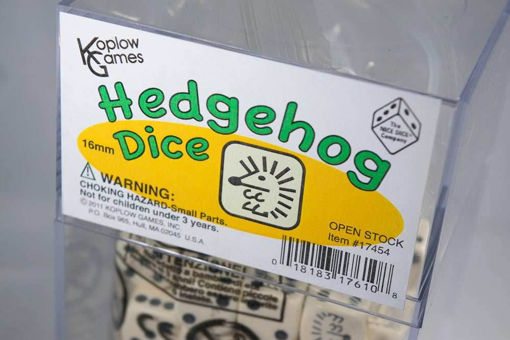 Hedgehog Opaque Dice 16mm D6 Koplow Dice - with Black Pips - 1 Die