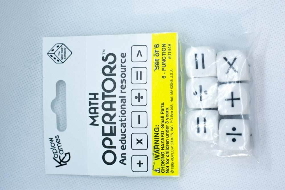 Math Operators Dice Learning Educational Resource Multiplication Addition (6-Pack) -