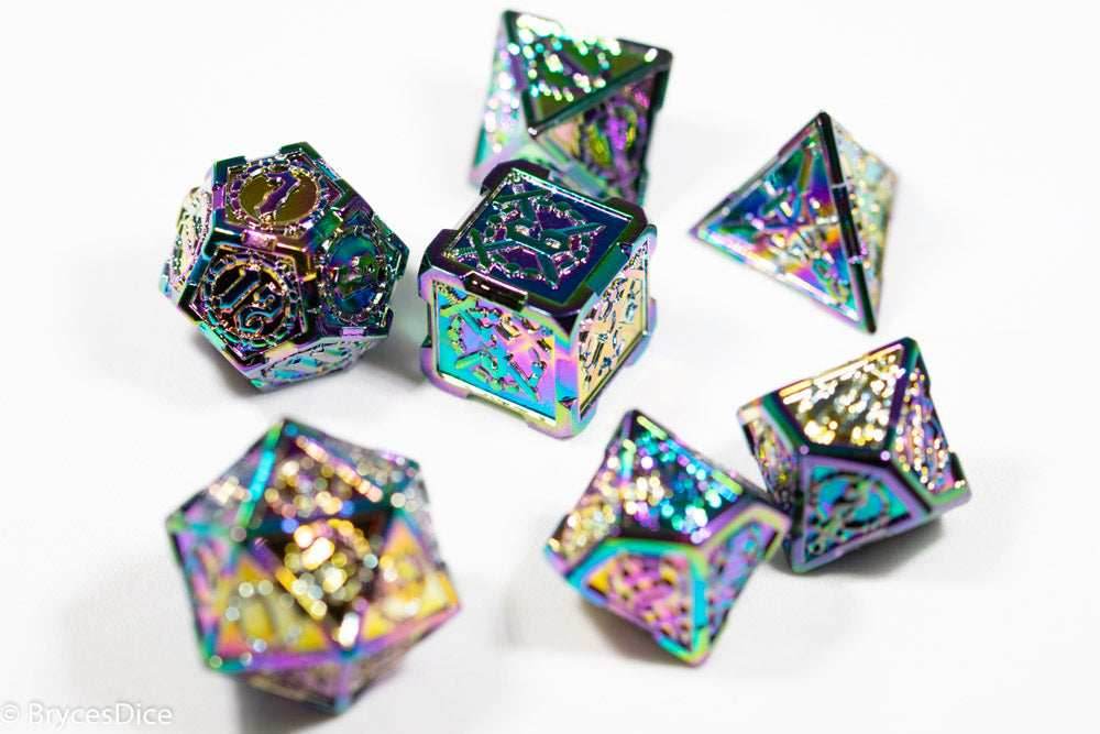 Rainbow Sword Strengthened Metal 7-Dice Set -