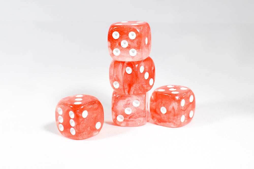 Team Red Pipped Iridescent d6 16mm Pipped BD6002 -