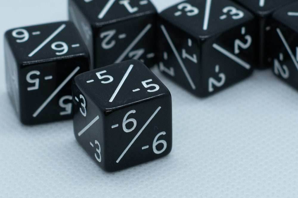 Black D6 MTG -1/-1 Counter Dice - Magic: The Gathering DnD d6 Stats (Sold Per Die) -