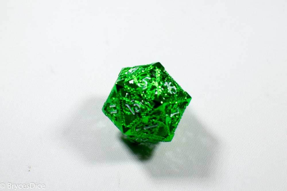 Single D20 Deadly Dragon Dice (Multiple Colors) - Green