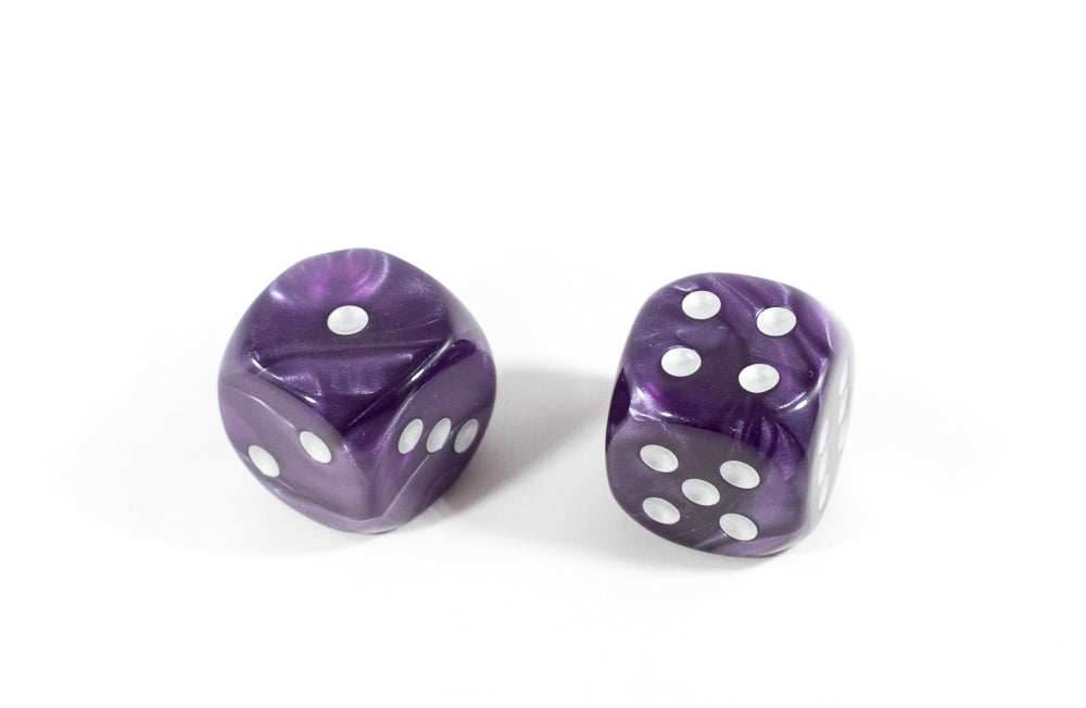 (1) OOP Rare 30mm Velvet Purple Dice New RPG DnD with Silver Pips by Chessex Out of Print -