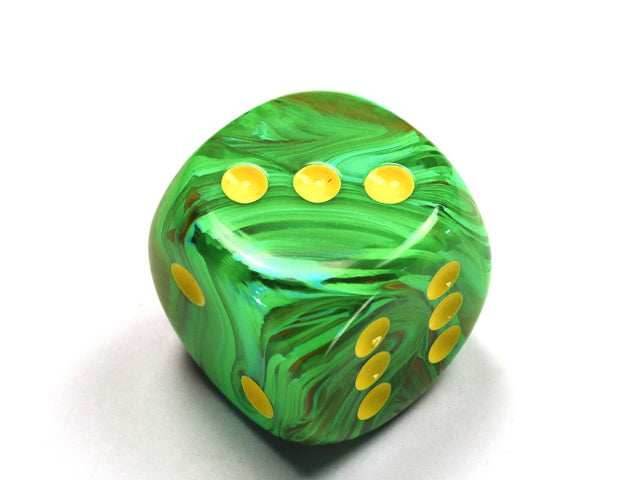 Vortex® 30mm w/pips Slime/yellow d6 Large Pipped Dice Green (sold per piece) -