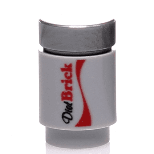 Printed Diet Brick Soda Can made using LEGO parts - B3 Customs -