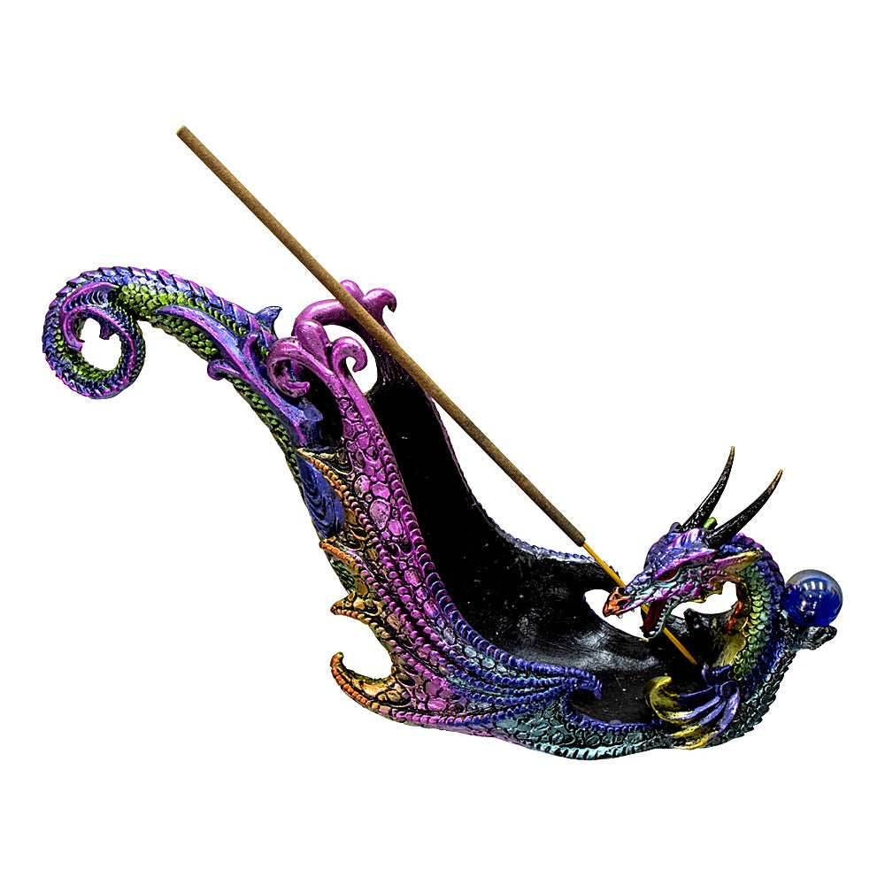 Dragon Incense Burner with Sphere -