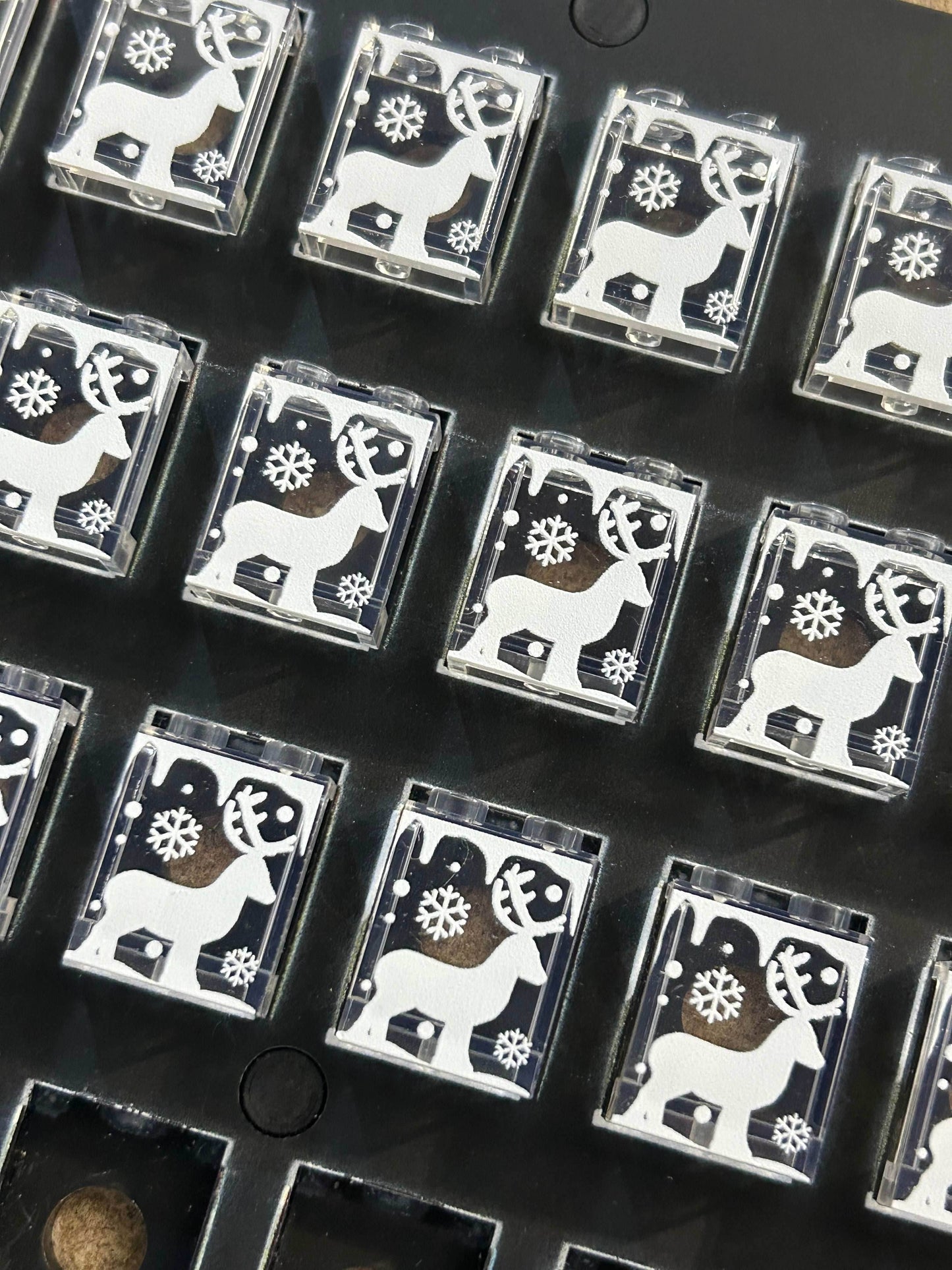 Winter Village Window with Reindeer made 1x2x2 Panel - B3 Customs -