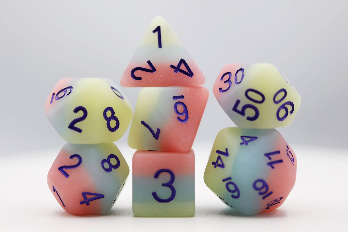 Peach Snow Cone RPG Dice Set -