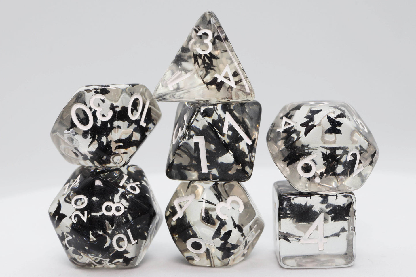 Butterfly Kiss - Black RPG Dice Set -