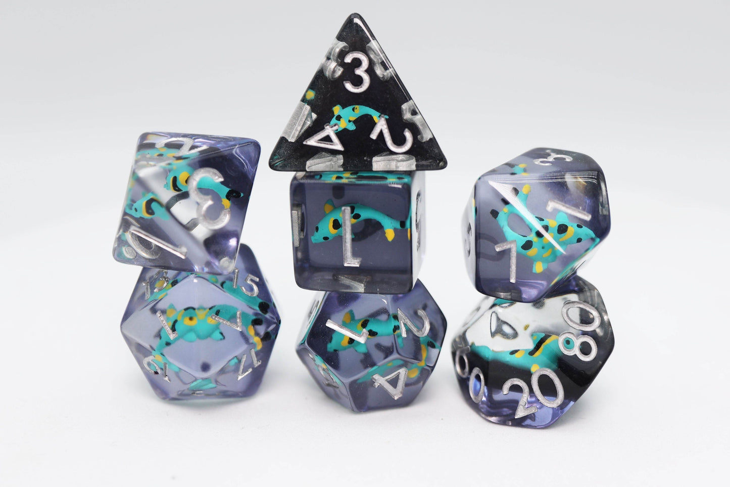 Turquoise Koi RPG Dice Set -