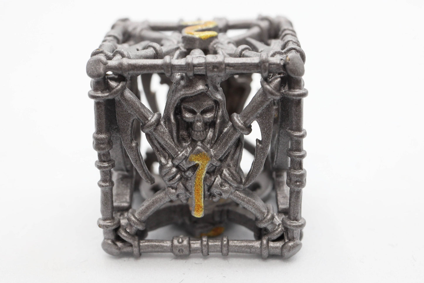 Grim Scythe: Grey - Metal RPG Dice Set -